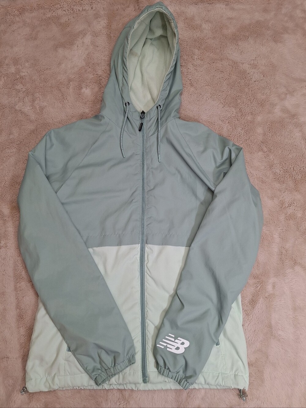 New Balance Colorblock Windbreaker Jacket Light Green & Blue Size Small